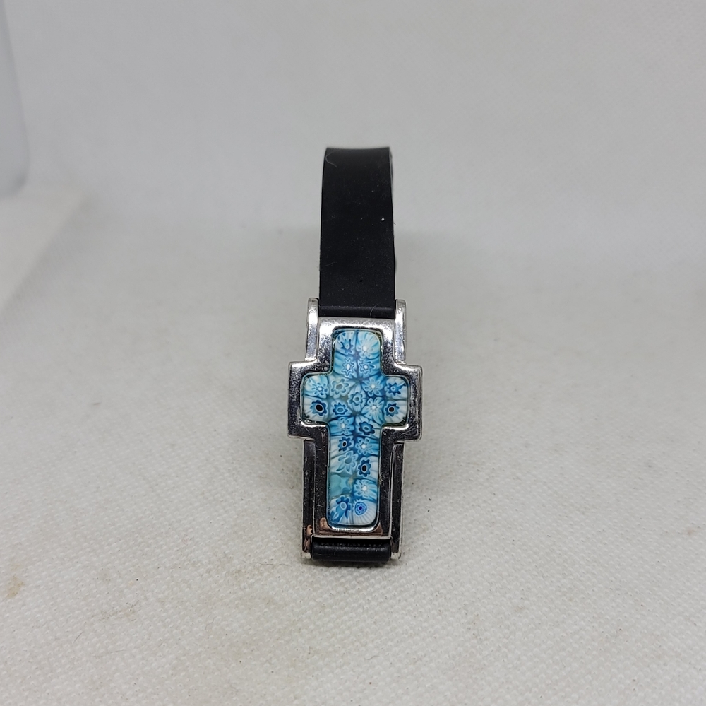 Alan k Bracelet Murano Glass Millefiori Cross